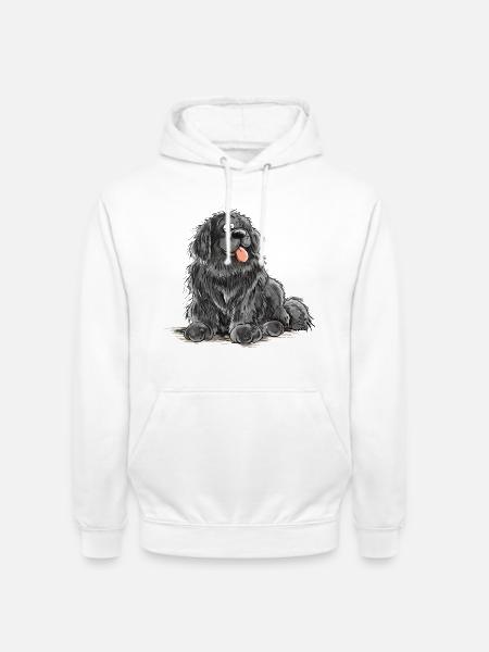 Neufundländer Hund Schwarz Newfie Hunderasse - Unisex Hoodie - Weiß
