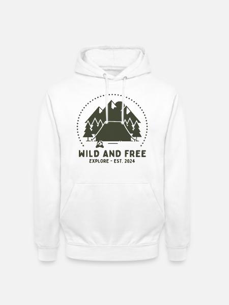 Waldcamping Freiheit - Unisex Hoodie - Weiß