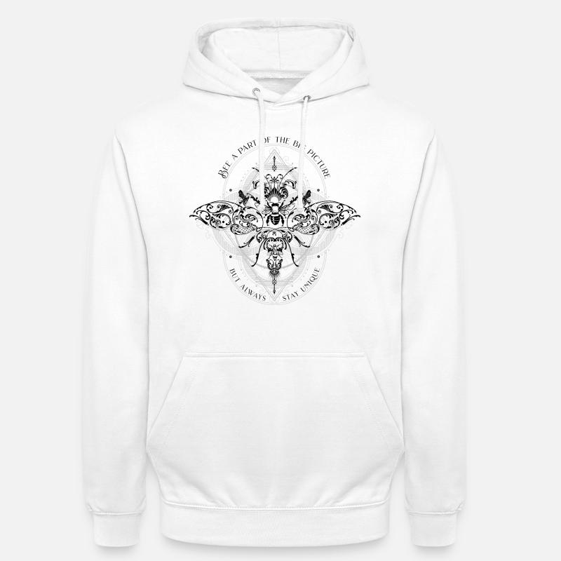 Bee Psychedelic Geometry Pattern cool dicton - Sweat-shirt à capuche unisexe - blanc