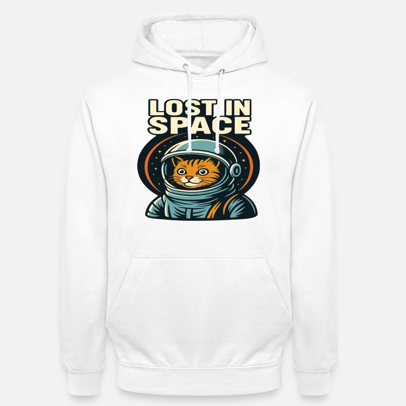 Perdu dans l’espace Katzen Astronaut Design - Sweat-shirt à capuche unisexe - blanc
