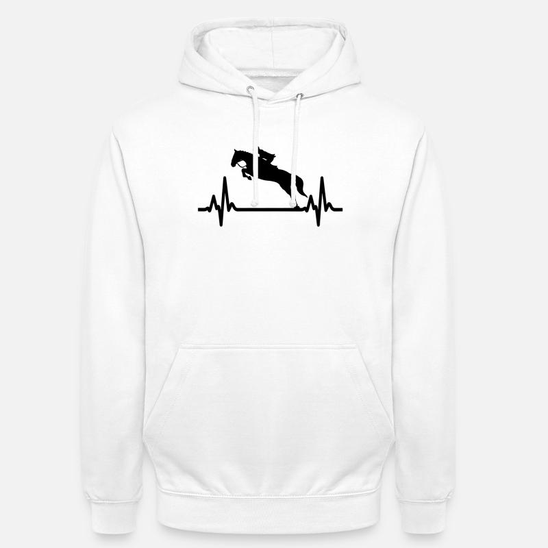 Cheval - Equitation - Courses de chevaux - Sweat-shirt à capuche unisexe - blanc