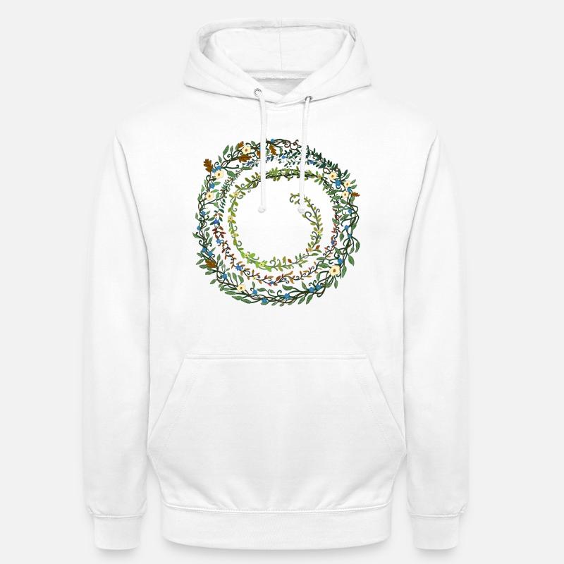 feuilles - Sweat-shirt à capuche unisexe - blanc