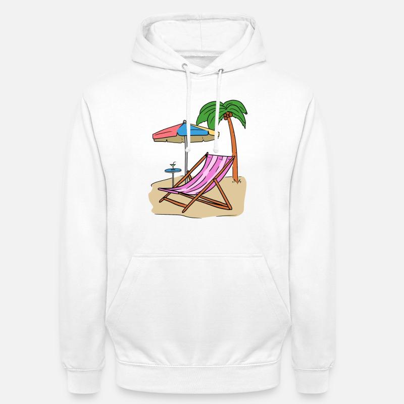 Vacances Palmen plage île Loisirs Mer - Sweat-shirt à capuche unisexe - blanc