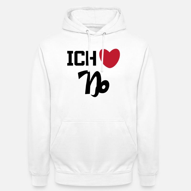 Herz Steinbock Statement Horoskop Sternzeichen - Unisex Hoodie - Weiß