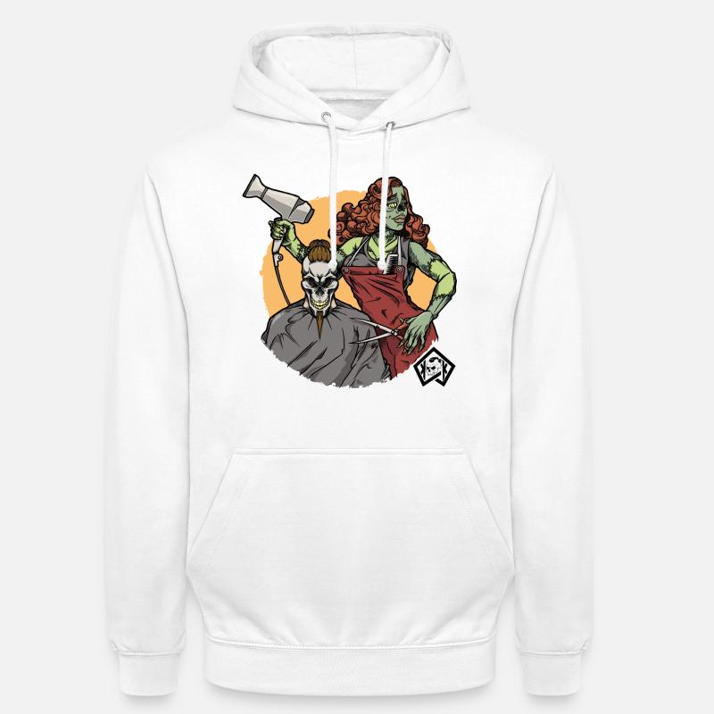 Coiffeur, Coiffeur, Coiffeur, Coiffeur, Barbier - Sweat-shirt à capuche unisexe - blanc