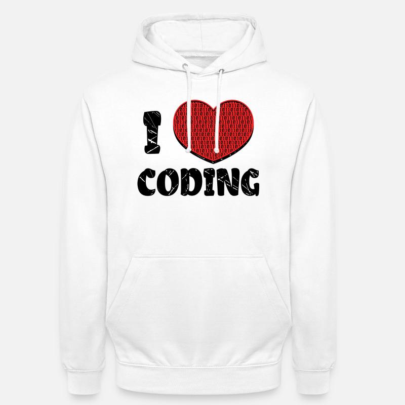 Script de code Debug Heart Statement - Sweat-shirt à capuche unisexe - blanc