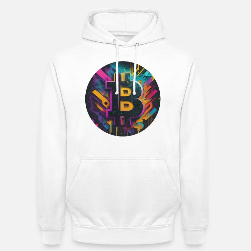 Bitcoin-Explosion der Farben - Unisex Hoodie - Weiß