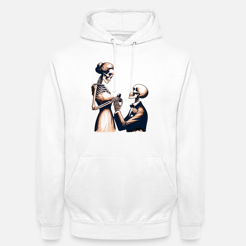 Conception de parodie de squelette de mariage - Sweat-shirt à capuche unisexe - blanc