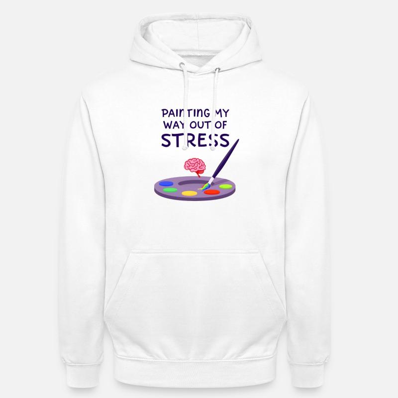 Peindre pour sortir du stress - Sweat-shirt à capuche unisexe - blanc
