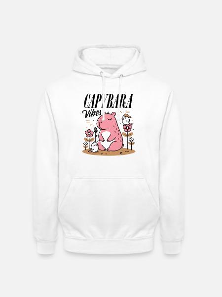 Relaxed capybara with friends - Unisex Hoodie - white