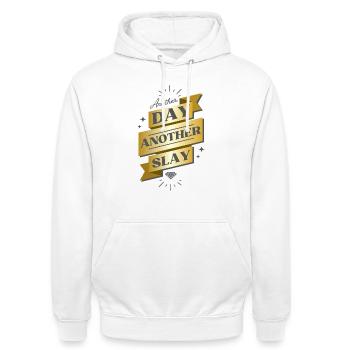 Un autre jour, une autre bannière de massacre - Sweat-shirt à capuche unisexe - blanc - Devant - AI Model Male 185 dark (185cm) & AI Model Female 172 dark (172cm)