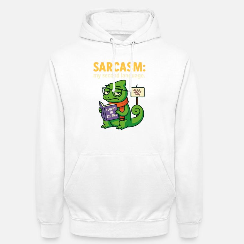 Sarcasme de la seconde langue - Sweat-shirt à capuche unisexe - blanc