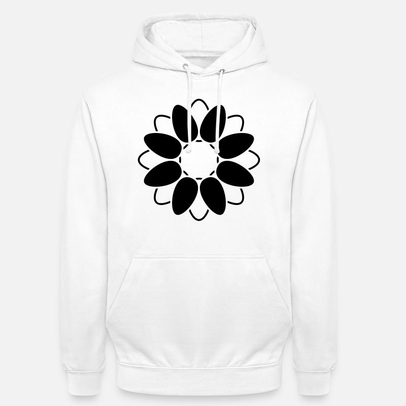 Fleur Ouverte Fleur Graphique Abstrait - Sweat-shirt à capuche unisexe - blanc