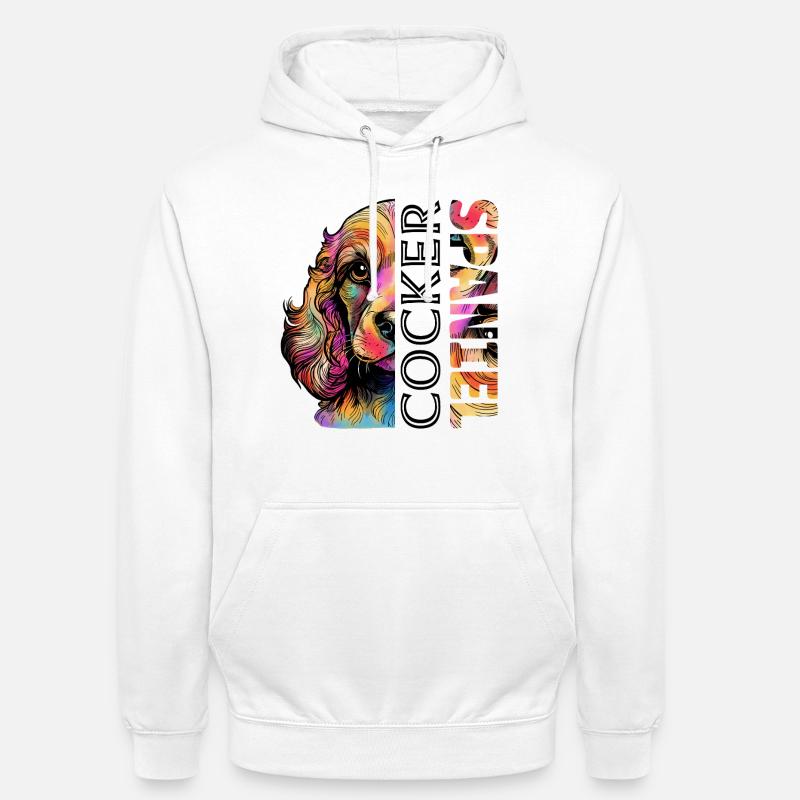 Farbenfroher Cocker Spaniel - Unisex Hoodie - Weiß