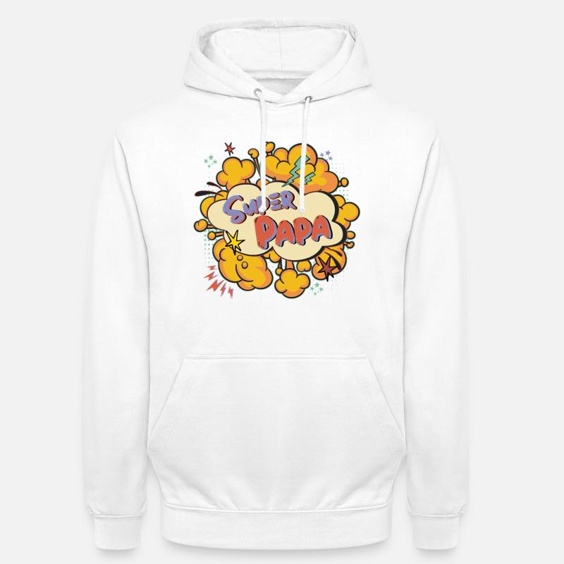 Super papa Comic Explosion - Sweat-shirt à capuche unisexe - blanc
