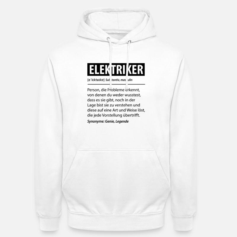 Elektriker Strom Experte Beruf Lustige Geschenk - Unisex Hoodie - Weiß