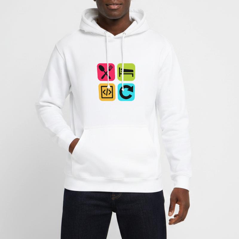 Manger Dormir Code Répéter Citation drôle Dev Sweat-shirt à capuche unisexe