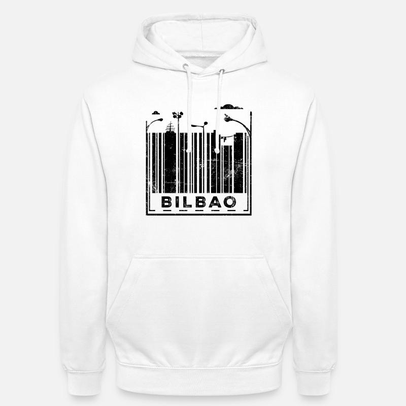 Code-barres de Bilbao - Sweat-shirt à capuche unisexe - blanc