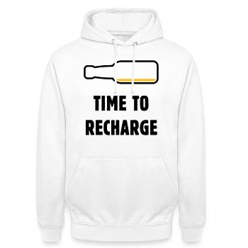 Temps de recharger (Bière / Bière / Pourriture 2C) - Sweat-shirt à capuche unisexe - blanc - Devant - AI Model Male 185 dark (185cm) & AI Model Female 172 dark (172cm)