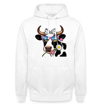 Kuhnatur-Goggles-Berge - Unisex Hoodie - Weiß - Vorne - AI Model Male 185 dark (185cm) & AI Model Female 172 dark (172cm)