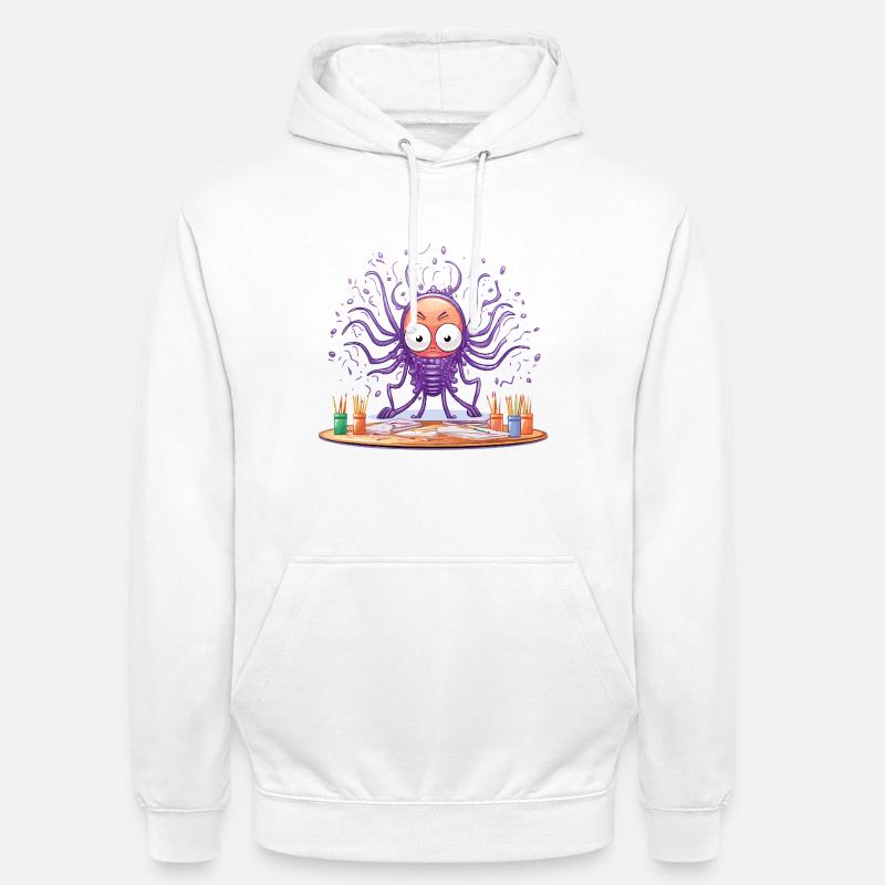 Creative Ink Octopus - Sweat-shirt à capuche unisexe - blanc