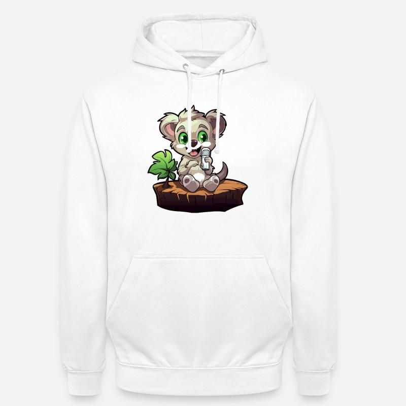 Petit koala sur la souche - Sweat-shirt à capuche unisexe - blanc