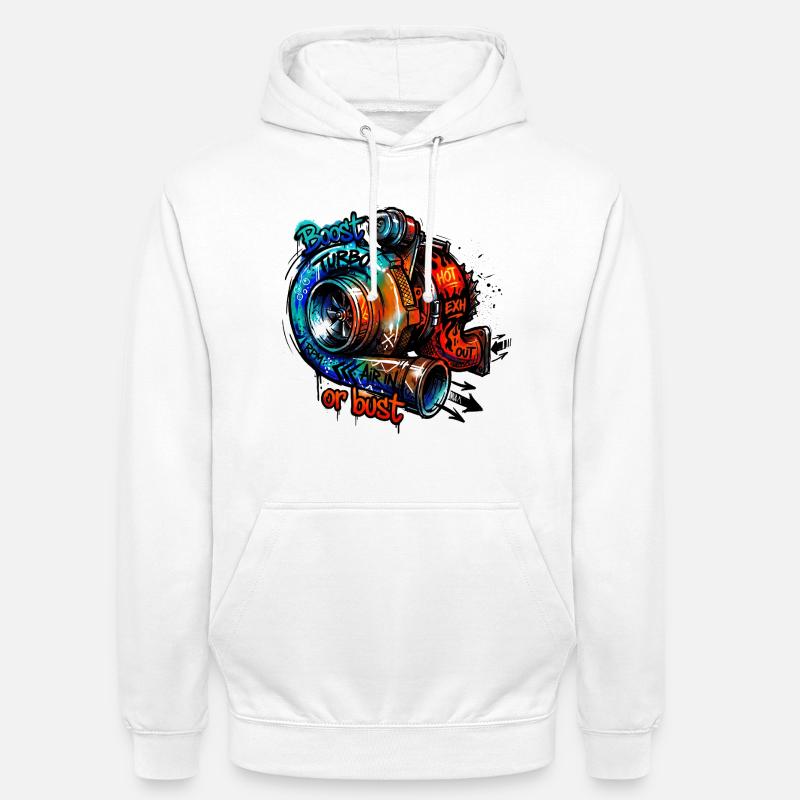 Turbo-Boost oder Bust - Unisex Hoodie - Weiß