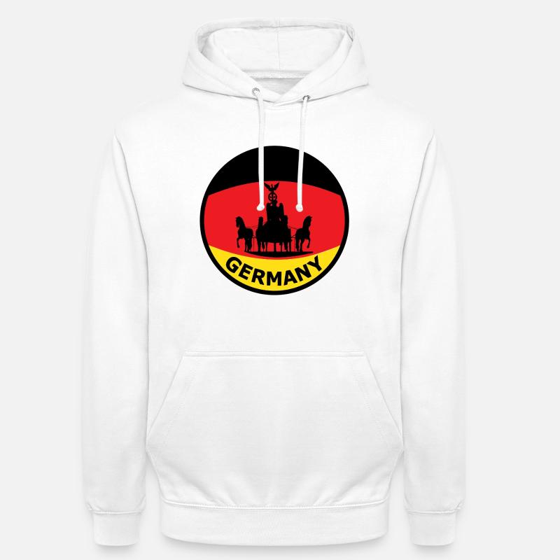 Silhouette du char du drapeau allemand - Sweat-shirt à capuche unisexe - blanc
