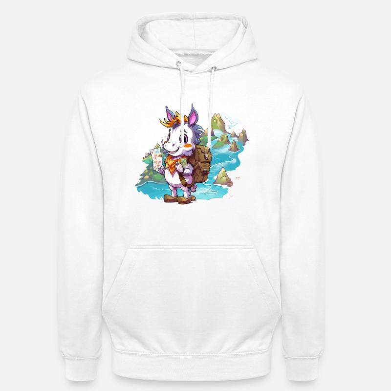 Chèvre d’aventure côtière - Sweat-shirt à capuche unisexe - blanc