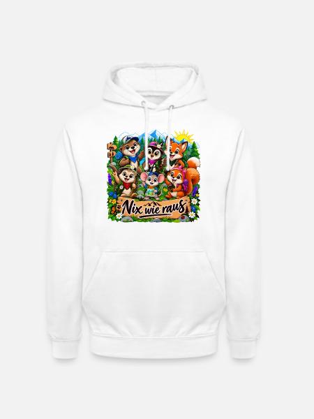 Waldtiere Outdoor - Unisex Hoodie - Weiß
