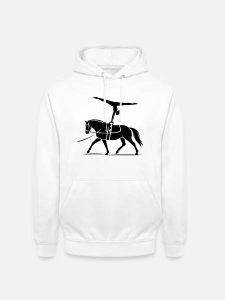 Voltigieren – Pferdeliebe trifft Turnsport - Unisex Hoodie - Weiß