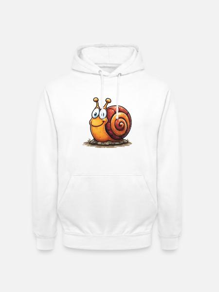 Fröhlicher Schnirkelschnecke Cartoon - Unisex Hoodie - Weiß