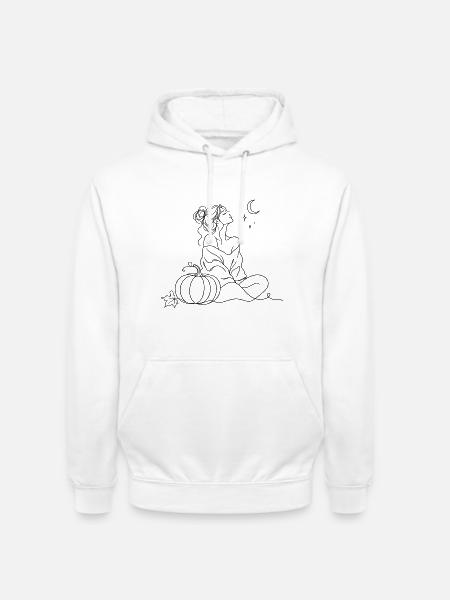 Frau Silhouette Illustration Einstrichzeichnung - Unisex Hoodie - Weiß