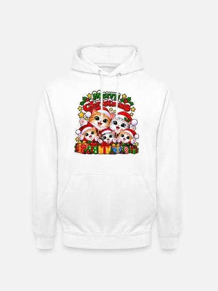 Weihnachts Katzen - Unisex Hoodie - Weiß
