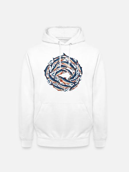 Sardinenschwarm - Unisex Hoodie - Weiß