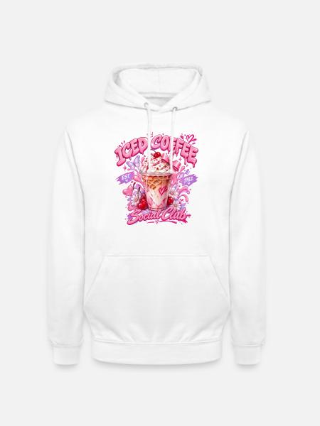 Pink Social Iced Coffee - Unisex Hoodie - Weiß