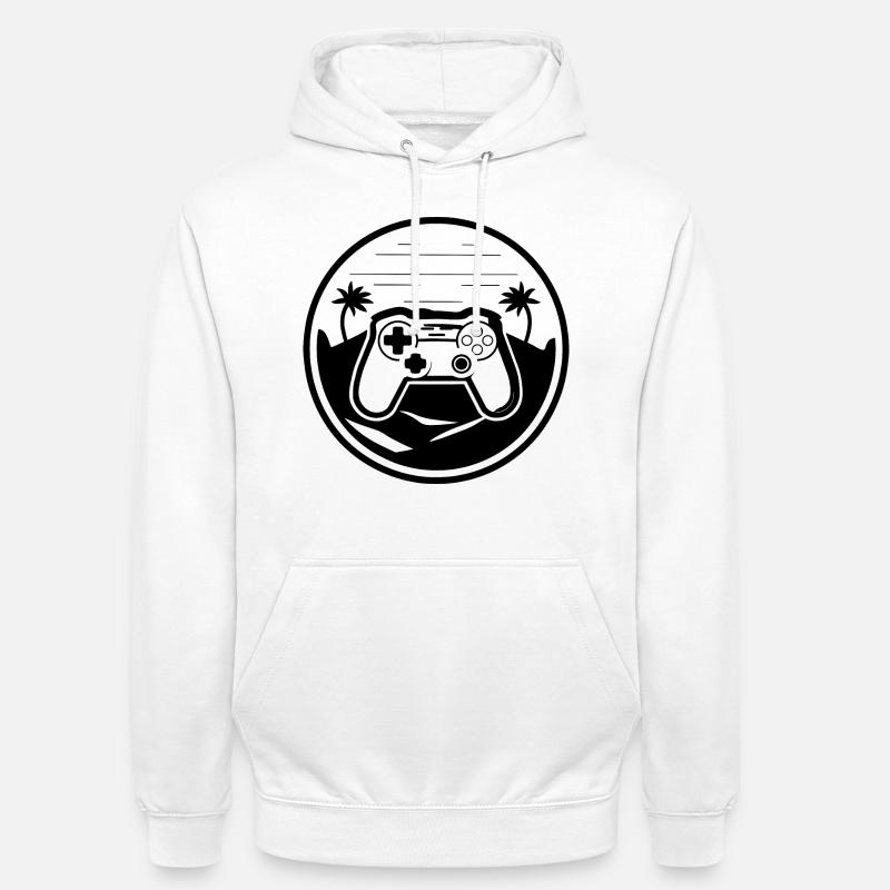 Graphismes de la manette de jeu - Sweat-shirt à capuche unisexe - blanc