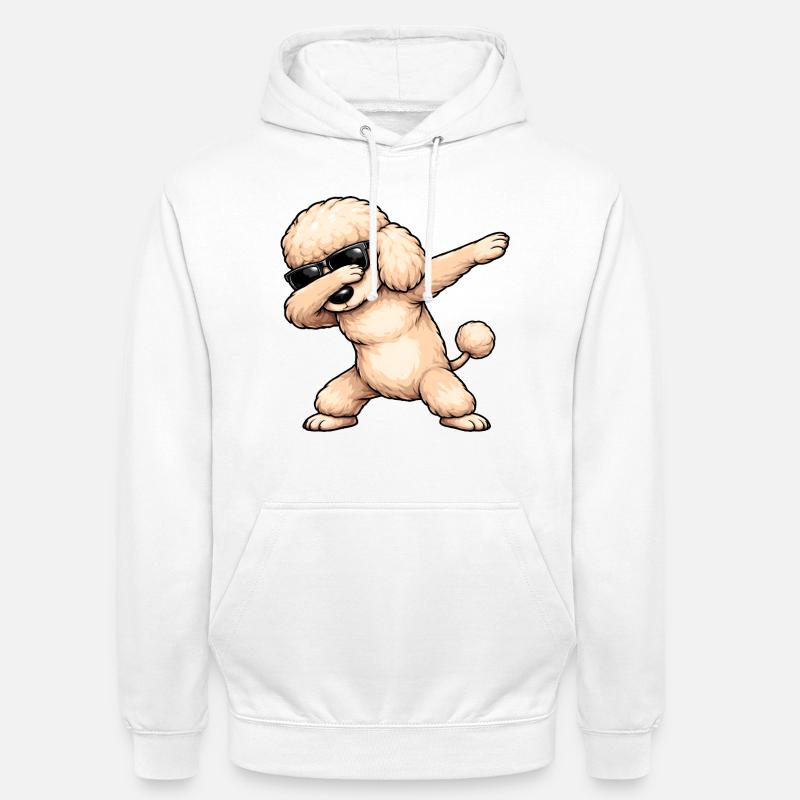 Caniche en train de dobber - Sweat-shirt à capuche unisexe - blanc