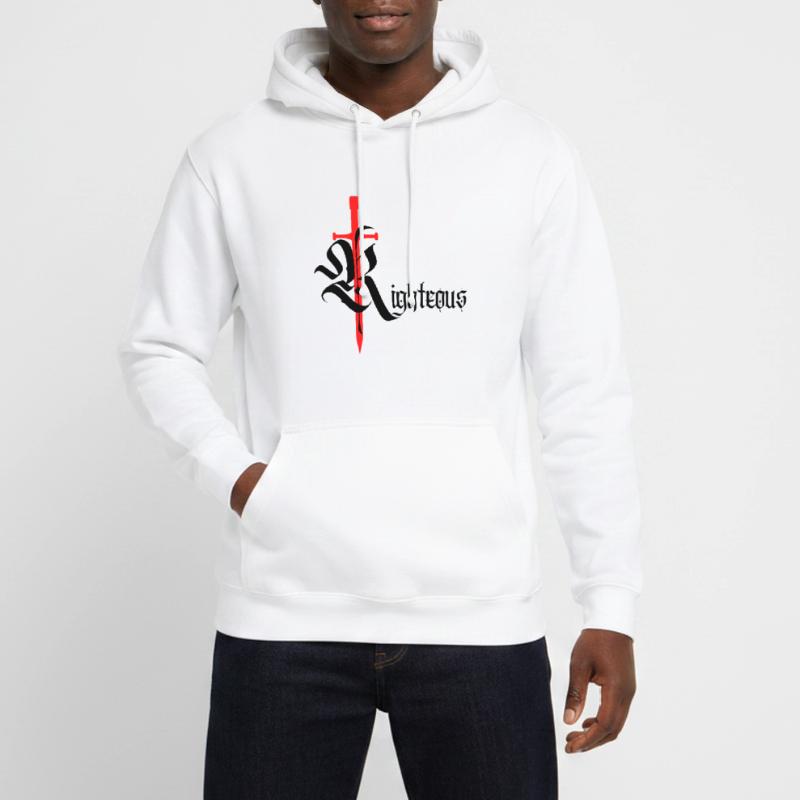 Conception gothique vertueuse avec épée avec texte noir Sweat-shirt à capuche unisexe