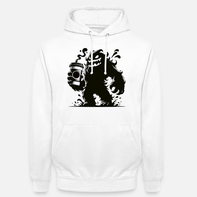 Lustiges Kaffeemonster Comic Design - Unisex Hoodie - Weiß