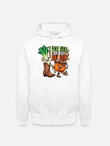 Veggie Line Dancer – Kürbis Cowboy Duo - Unisex Hoodie - Weiß