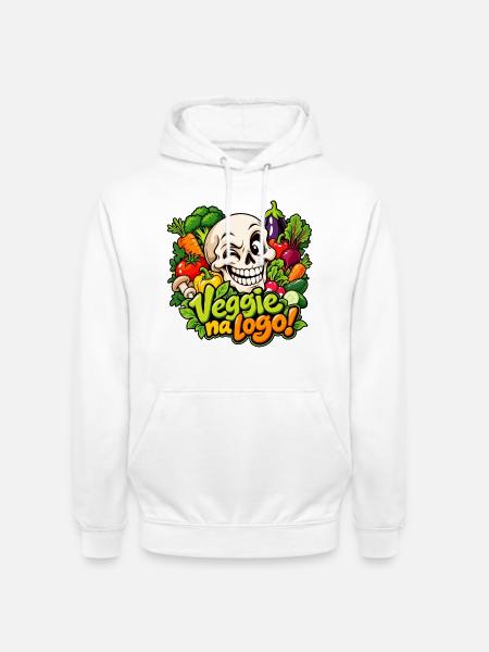 Lustiger Veggie Skull - Unisex Hoodie - Weiß
