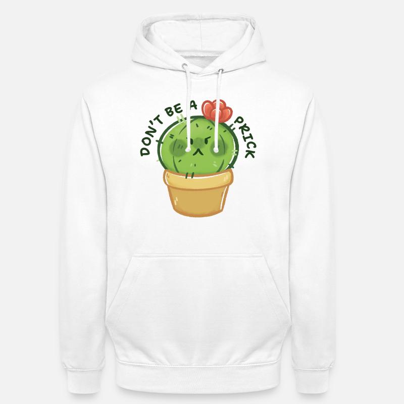 Grumpy Cactus with Message - Unisex Hoodie - white