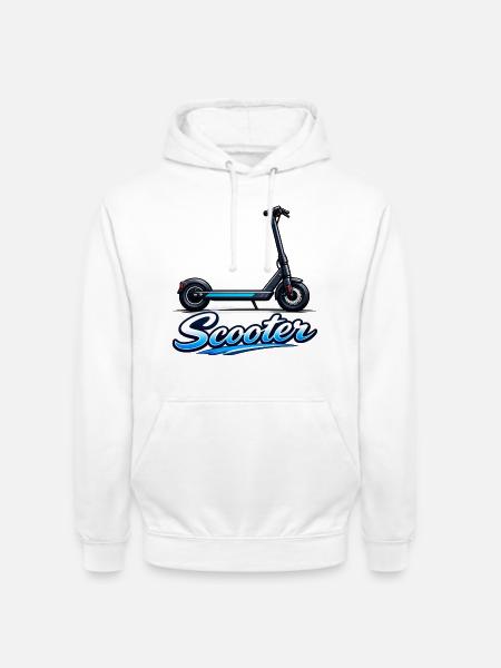 Scooter Illustration Neon Ride - Unisex Hoodie - Weiß