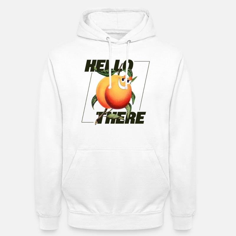 Peach Retro – Déclaration Hello There - Sweat-shirt à capuche unisexe - blanc