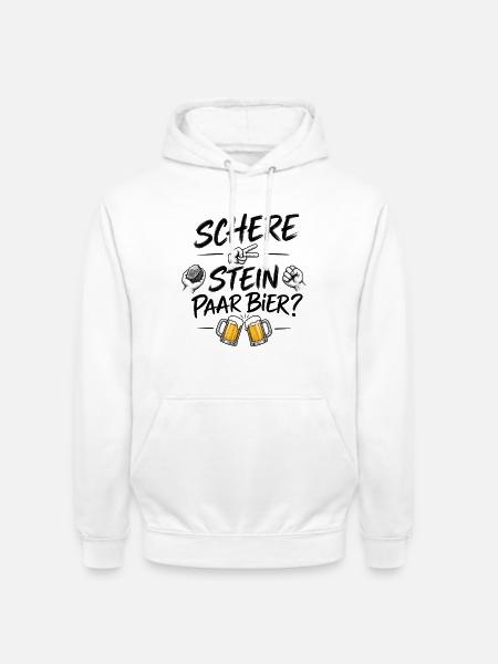 Bier? Oder Schere, Stein, Papier? - Unisex Hoodie - Weiß