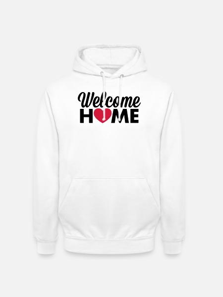 Welcome Home heart - Unisex Hoodie - white