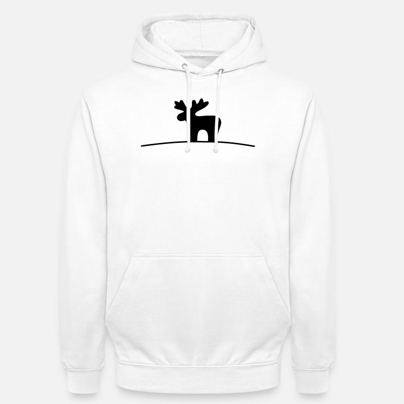 Elch Silhouette Geschenkidee Weihnachten - Unisex Hoodie - Weiß