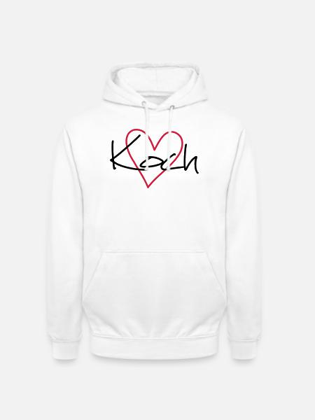 Koch Herz Hobbykoch Küche Geschenkidee - Unisex Hoodie - Weiß