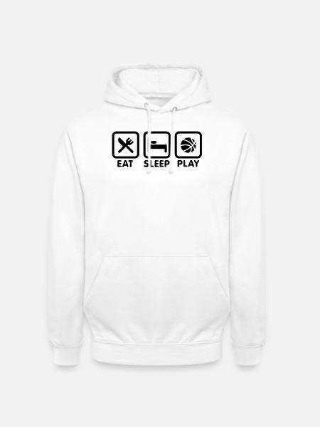 Eat Sleep Play Basketball - Unisex Hoodie - white